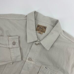 NWOT Polo Ralph Lauren Jacket Mens XXXB Beige Denim Trucker Ranch Chore Heritage